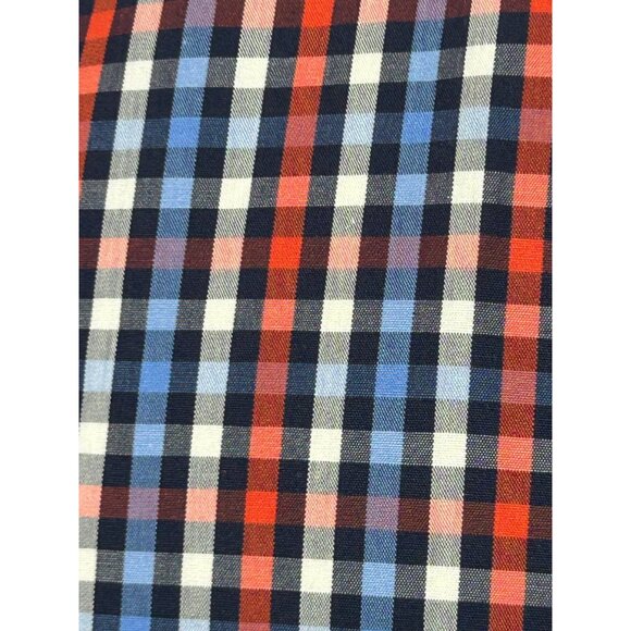 Banana Republic Men Button Up Shirt M  Slim Fit Checked Red White Blue Non-Iron - Picture 5 of 13